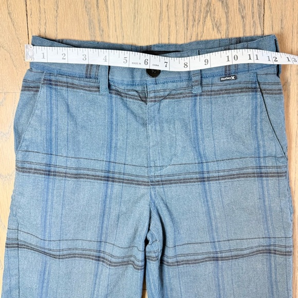 Hurley Boys Blue Plaid Flat Front Shorts Lightweight Casual Wear Size 8 / 26 - Picture 8 of 11